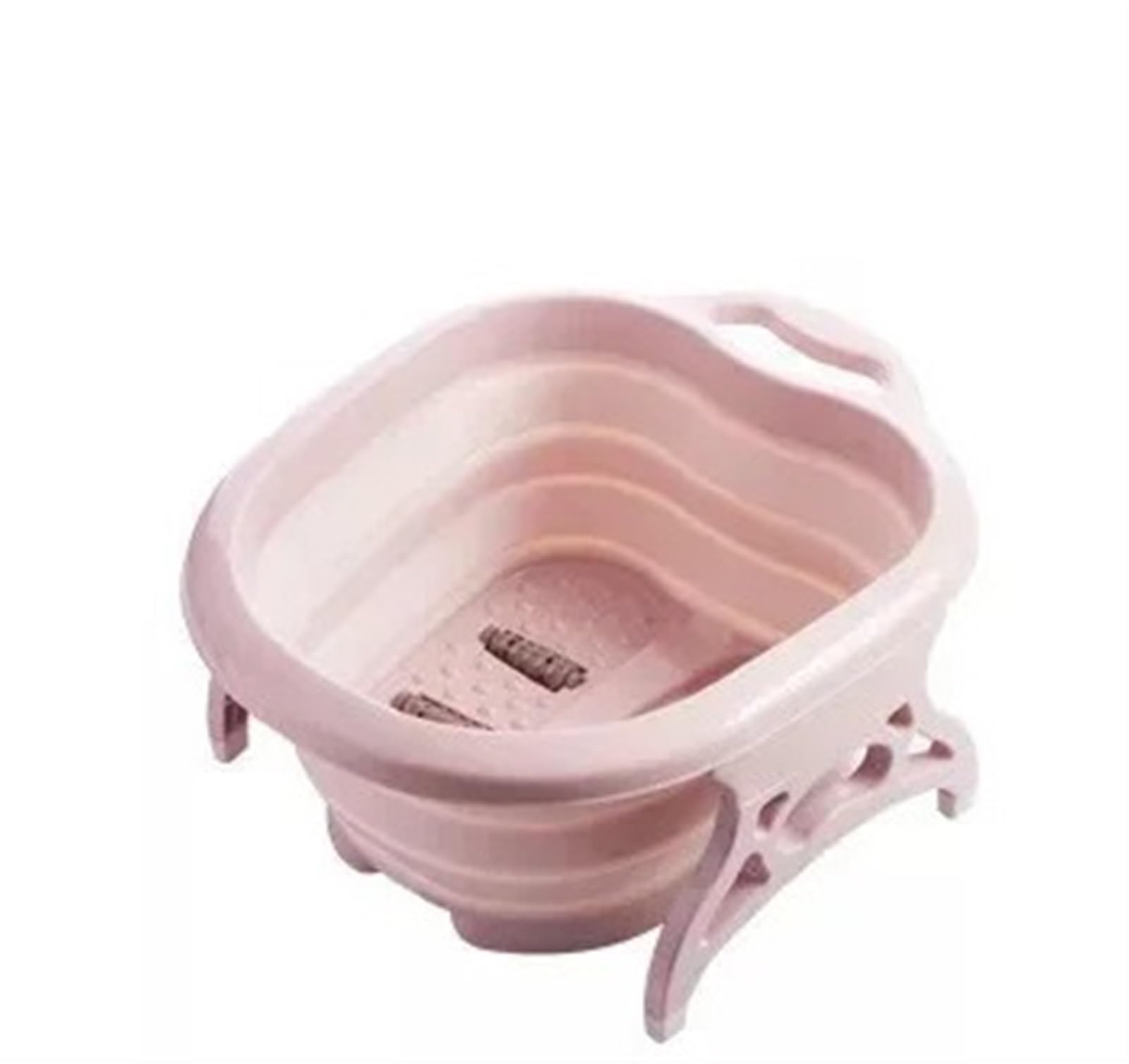 Secchio Pieghevole Per Piedi Pediluvio pieghevole Vasca da bagno portatile Secchio for immersione for massaggio ai piedi Bacino con coperchio for uso domestico(Pink)