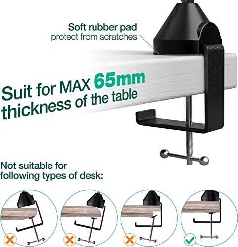 Image of Audio Array Suspension Boom Scissor Microphone Stand | Double Layer Mesh Pop Filter | 70cm Sturdy Boom Arm with 1.8kg Capacity | 5 /8 inch to 3 /8 inch Screw Adapter | Mic Holder, Foam Cover, Cable Ties | AA-01
