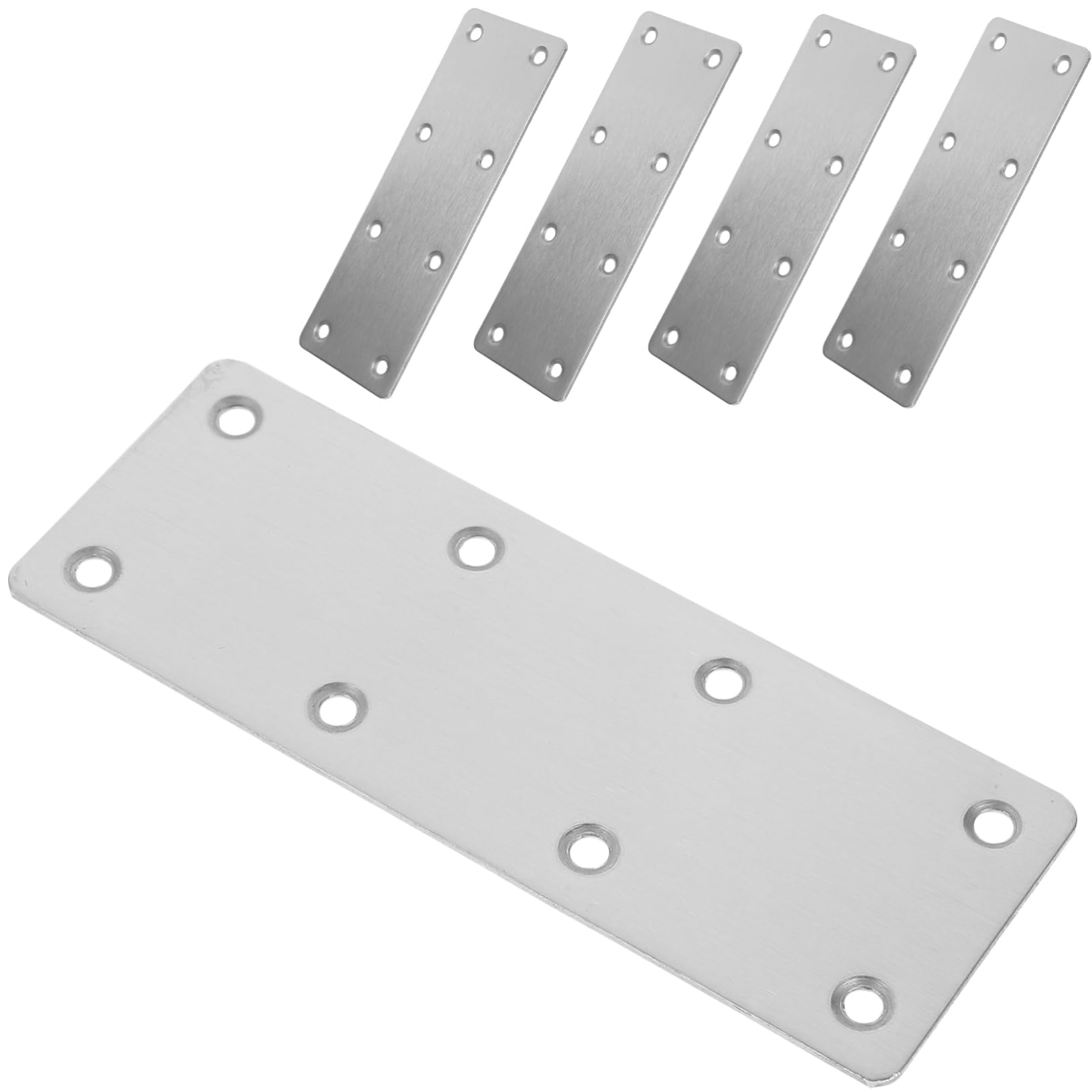 COSMEVIVI 5pcs Metal Plate Holes Flat Metal Brackets for Wood Joints Angle Fastener Bracket Furniture Repair