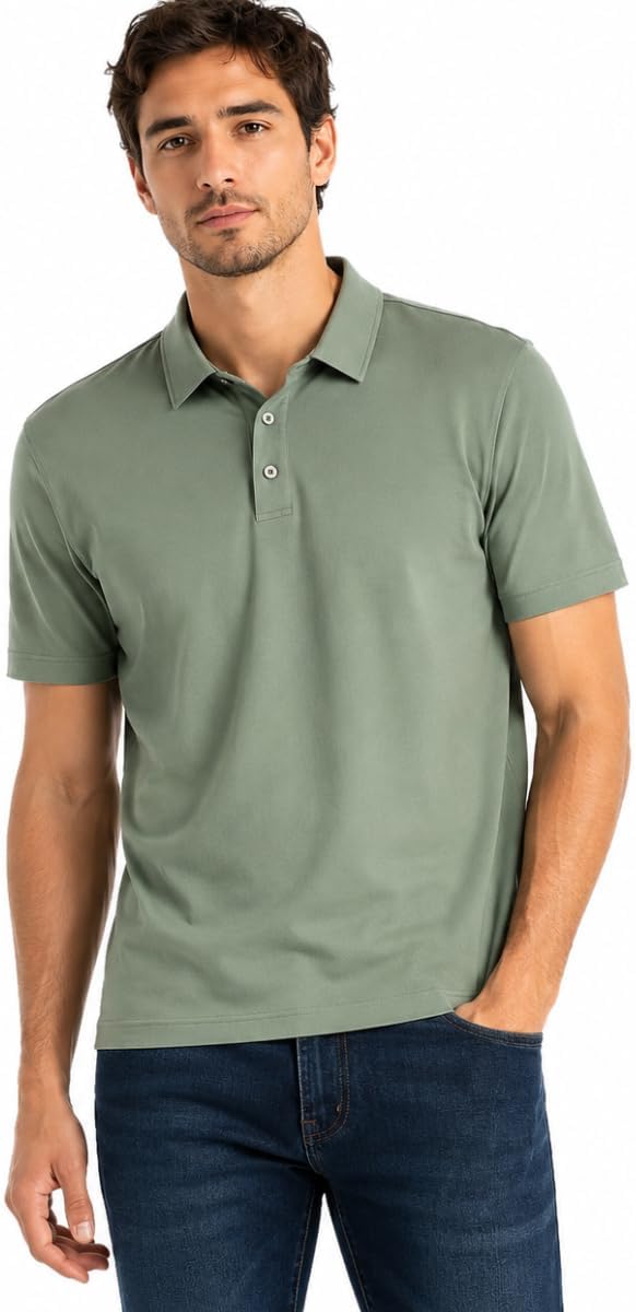 Gerry Men’s Performance Polo Shirt, Moisture Wicking Stretch Golf Polo, Classic Fit Short Sleeve