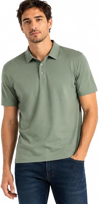 Gerry Mens Performance Polo Shirt, Moisture Wicking Stretch Golf Polo, Classic Fit Short Sleeve