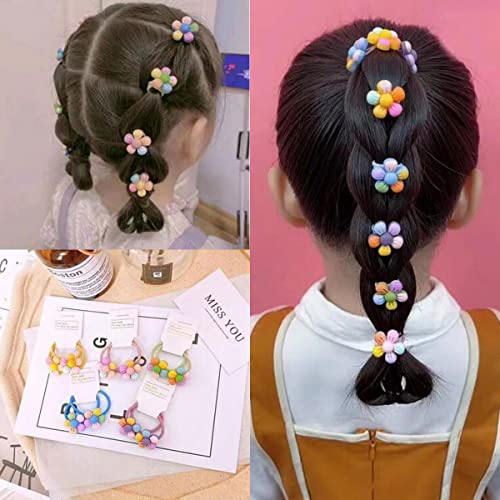 Petunny Baby Girl Flowers Hair Ties,20Pcs Cute Hair Ties For Girls Colorful Hair Ties High Elastic Hair Rope Soft Ponytail Holders For Toddler Children's Day Birthday Gifts(Random Color) #TOP6