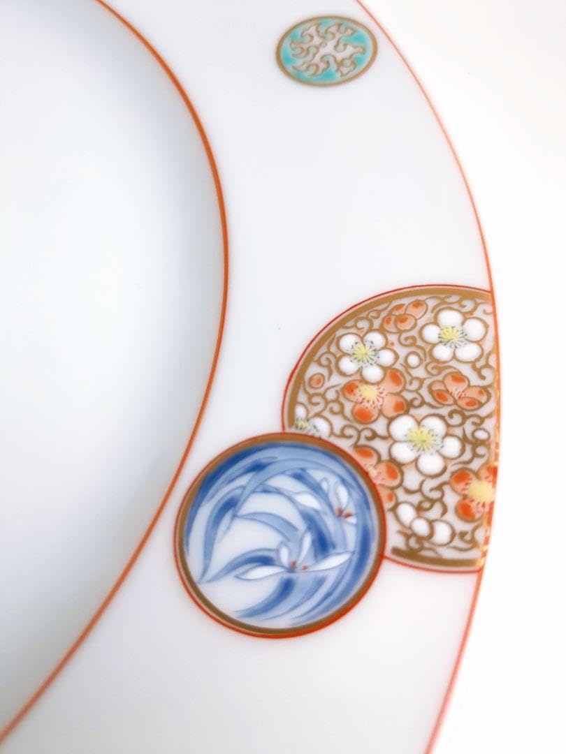 深川製磁 赤丸絵 丸皿 4枚 【公式通販】