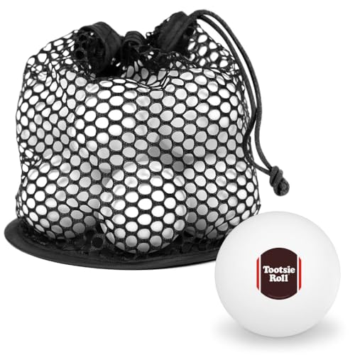 Tootsie Roll Wrapper Novelty Table Tennis Ping Pong Ball 12 Pack with Storage Bag