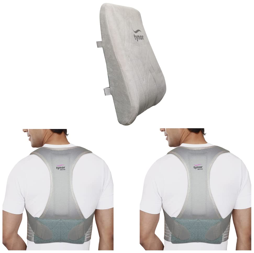 TYNOR Foam Back Rest Full, Grey, Universal Size, 1 Unit & Posture Corrector, Grey, Medium, 1 Unit & Posture Corrector, Grey, Large, 1 Unit (B0BFPK48FH) Amazon Price History, Amazon Price Tracker