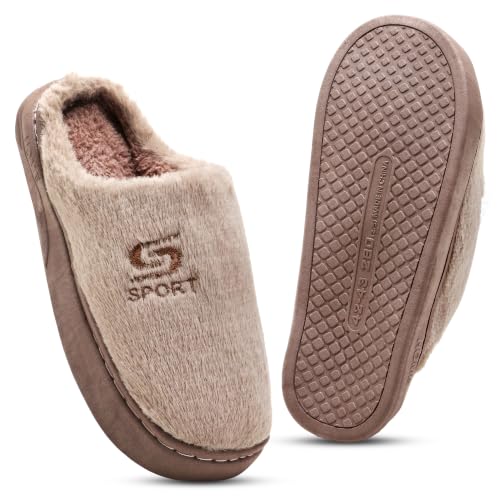 Image of Unisex Winter Flip Flop Slipper for Men and Women Soft Faux Fur Slip On Indoor Home Slides Slipper for Bedroom Sandals