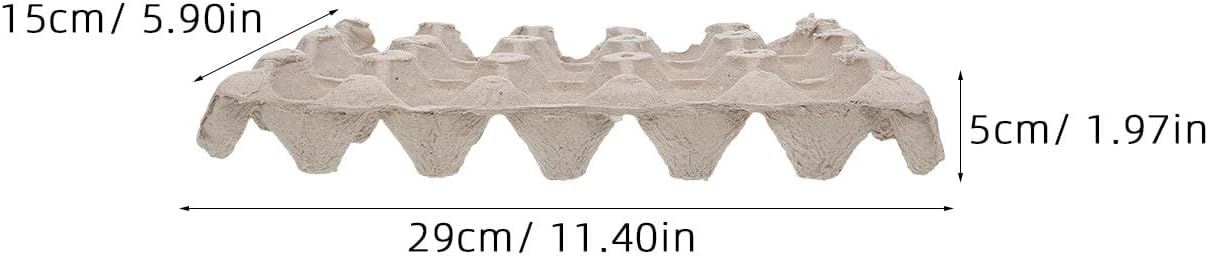 30pcs Paper Egg Cartons, Pulp Fiber Egg Cartons Crate 15 Count Storage Containers Holder for Chicken Farm Market Fridge Storing