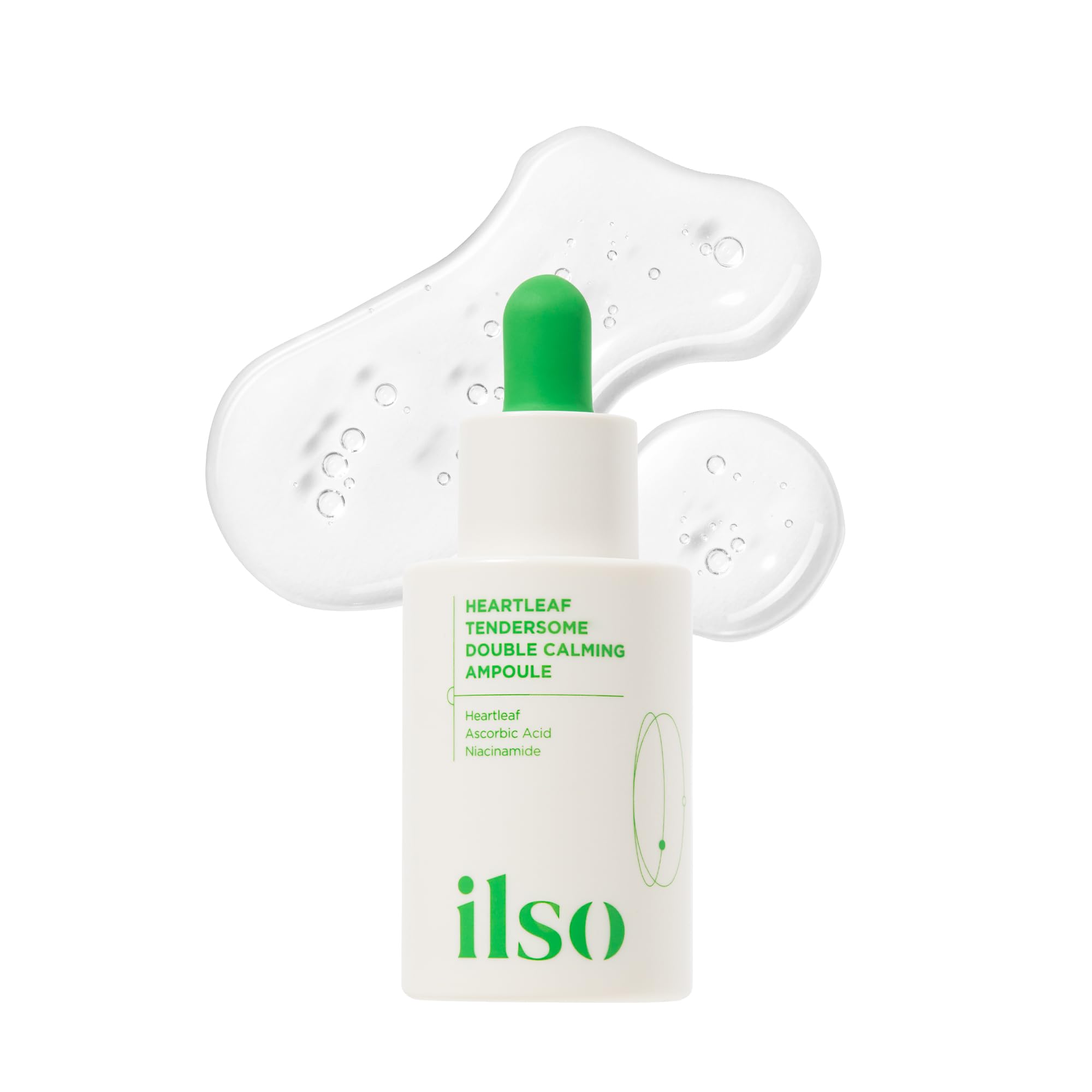 ILSO Heartleaf Tendersome Double Calming Ampoule, Ascorbic Acid, Niacinamide, Soothing serum