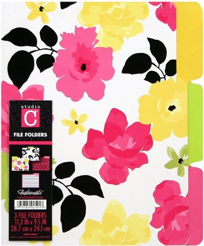 Studio C Fahsionista File Folders 9.12x11.4 inches Multicolored 3pack (94726)