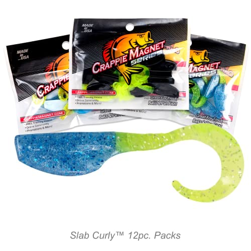 Fin Commander Slab Curly 12-Piece Curly Tail Jig Pack, Mermaid #TOP3