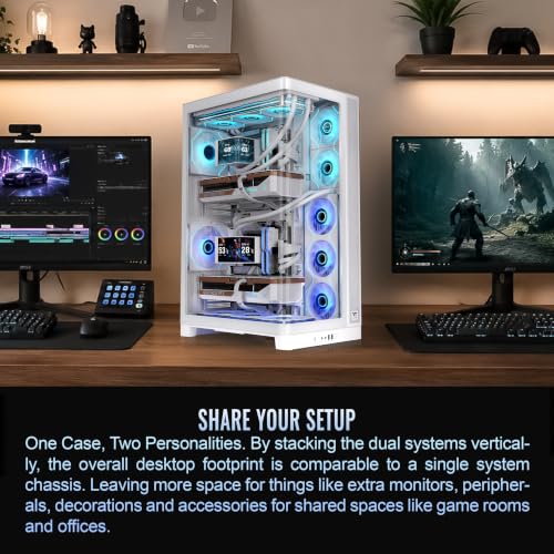 Image of Thermaltake Capo X, Dual System Chassis, mATX /mITX, Curved TG, Snow