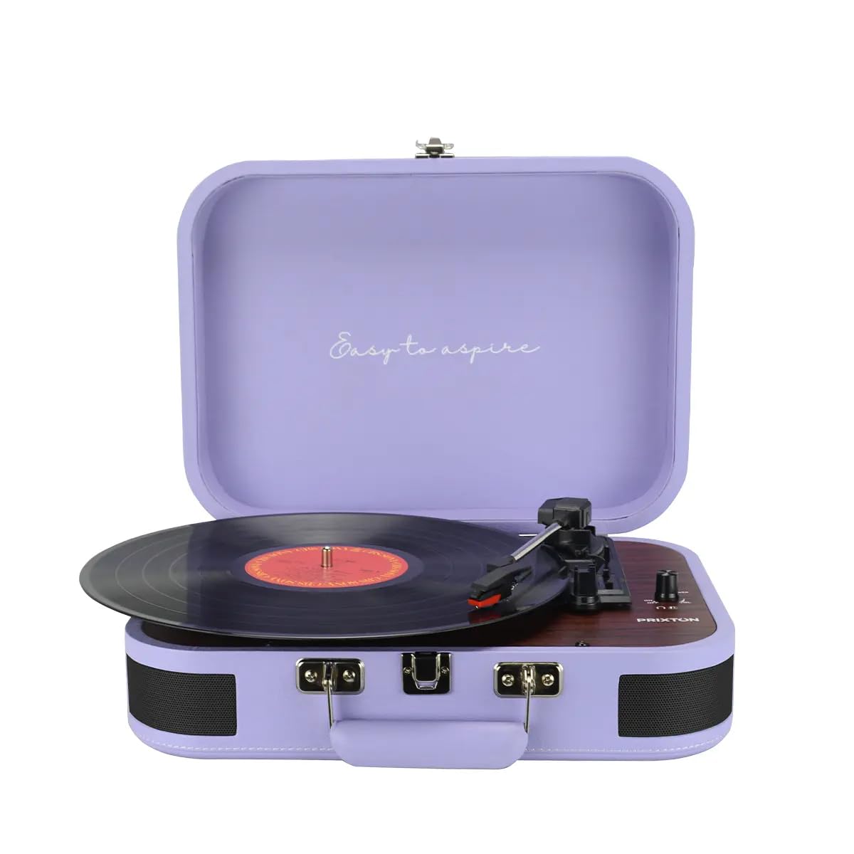 PRIXTON Tocadiscos de Vinilo Vintage VC600, Reproductor de Vinilos y Música por Bluetooth y USB, Digitalización de vinilos, 2 Altavoces Incorporados, Diseño de Maleta, Color Lila