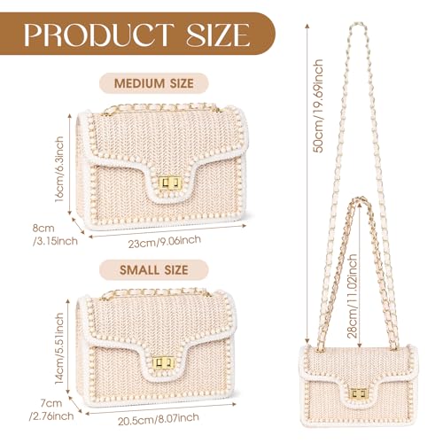 Straw Crossbody Bags for Women Summer Pearl Straw Clutch Purse Woven Shoulder Bag Vacation Handbags4