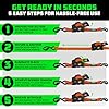 Rhino USA Retractable Ratchet Straps (4-Pack) - 1 Inch x 10 Feet (1,209lb Break Strength) - Auto Self Retracting Tie Down Straps for Truck, Cargo Trailer, Motorcycle, ATV, UTV - Orange #5