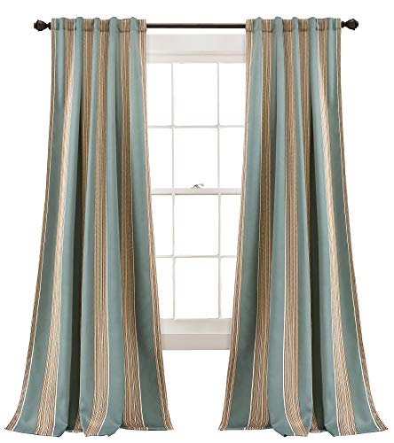 Lush Decor Julia Stripe Curtains | Light Filtering Striped Window