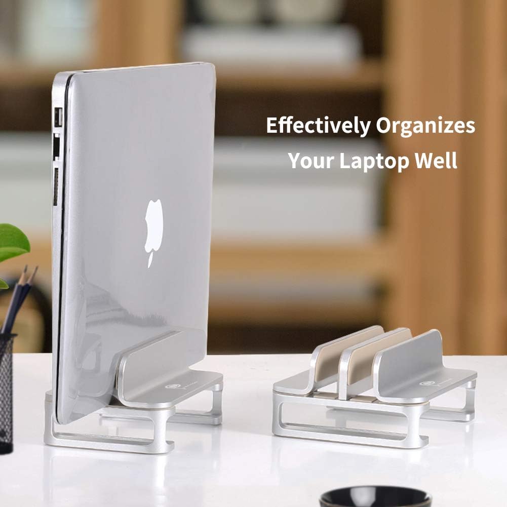 40% оƒƒ Dіѕсоunt Vertical Laptop Stand, ProChosen Double Desktop Stand Adjustable Laptop Holder(Up to 17.3 inch) Compatible with All MacBook Pro/Air/Surface/Samsung/HP/Dell/Chrome Book/Tablets