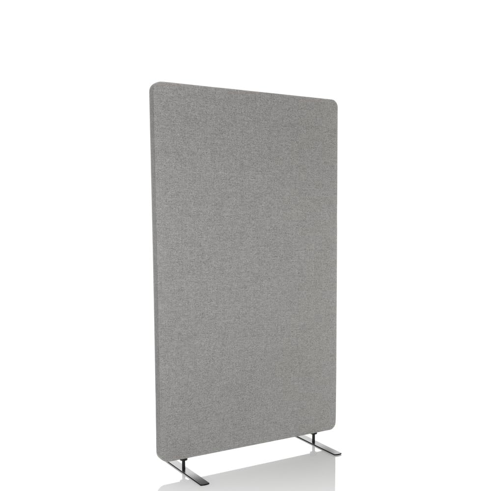 hjh OFFICE Akustik Trennwand 142 cm hoch FLEXMIUT Stand Raumteiler Büro Sichtschutz Pinnwand, Hellgrau 891013