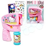 Hello Kitty Bubble Machine for Kids - Bundle with Hello Kitty Bubble Blaster Toy Plus Stickers, More | Hello Kitty Outdoor Playset for Girls