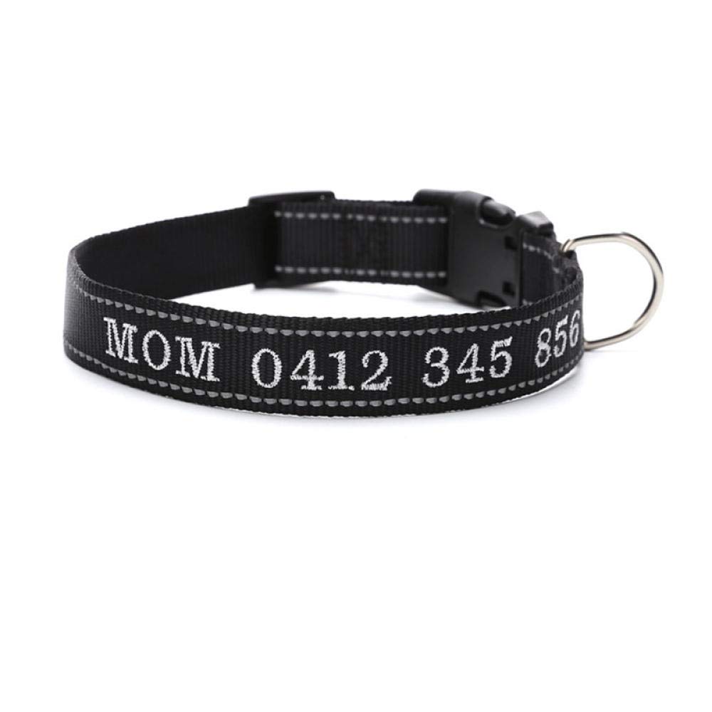 LYVQZPWLRHund mit Werkzeug, Haustierleinen Personalisiertes Hundehalsband Nylon Reflektierendes Halsband Stickerei Name Telefonnummer Individuelle Halsbänder Graviert(Purple,Small)