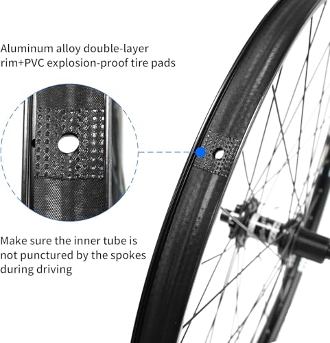 27.5\/29\ Thru Axle Boost Mountain Bike Wheelset，Ultralight Aluminum Alloy Rim 32H High Strength Bike Wheels，Front 15 * 110mm Rear 12 * 148mm Disc Brake MTB WheelSet，Fit 8-12 Speed Cassette