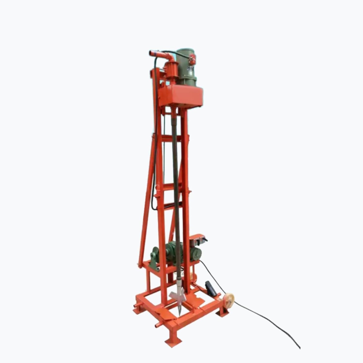 Mobile Water Well Drilling Rig, Portable Hydraulic Borehole Drilling Equipment for Residential Water Supply Farm Irrigation, Geotechnical Exploration Tool for Soft Rock Formations
