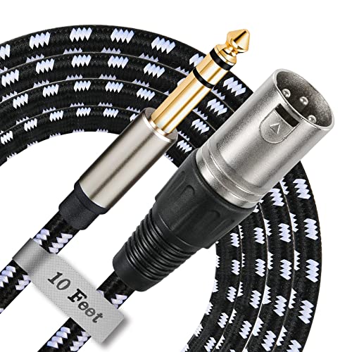 Sound Harbor Xlr To 1/4 Cable 10 Ft,Trs 6.35Mm To Xlr Male Jack - Nylon Braided Balanced Patch Cable #TOP27