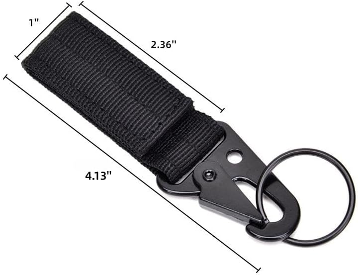 6-Piece Tactical Nylon Webbing Buckle Carabiner Molle Belt Clip Key Buckle, Suitable for Outdoor Sports(Black) - Image 2