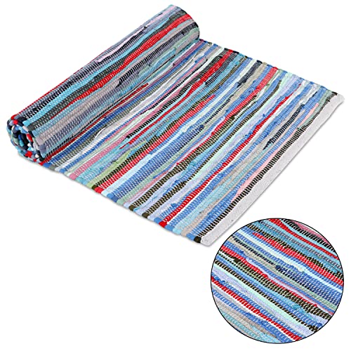 Handmade Natural Cotton Yoga Exercise Mat | Workout Mats For Pilates, Yoga & Fitness| Meditation | Eco-Friendly | Cotton Weave | Aerobics Stretching Placemats with Carry Bag | Made in India