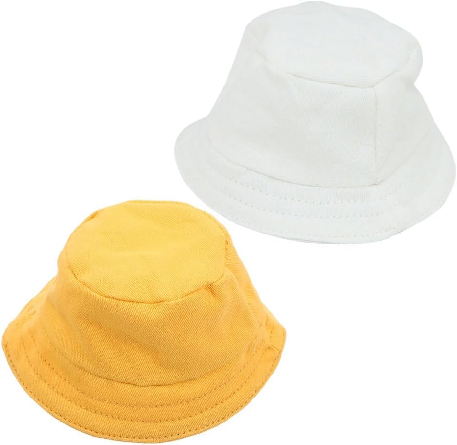 2Pcs Cute Mini Doll Hats Polyester Doll Caps Decorative Tiny Fisherman Caps for DIY Crafting Hair Decoration for Birthdays and Cosplay Dress Up Delicate Accessories