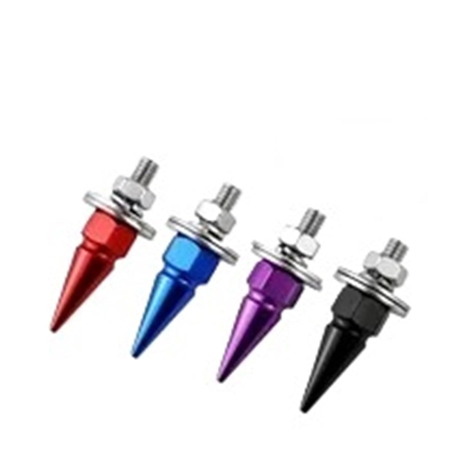 4-1pcs M6 Threaded Tips Screw Car Modified Fasteners Washer Bumper Engine Screws License Plate Aluminium Alloy Bolts(Black,4pcs)