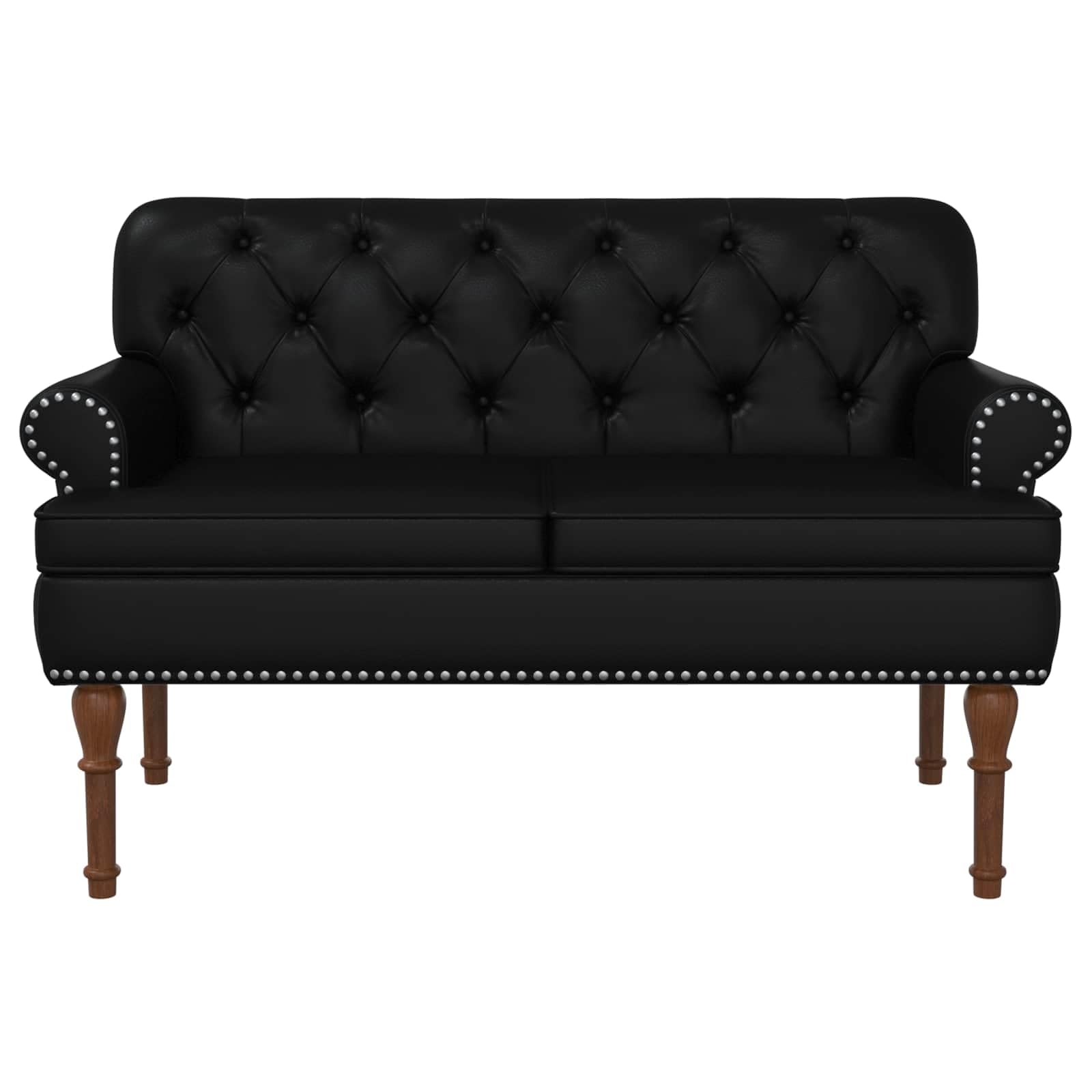 vidaXL Sofa dwuosobowa z guzikowym pikowaniem Czarny 120 x 65 x 77 cm,