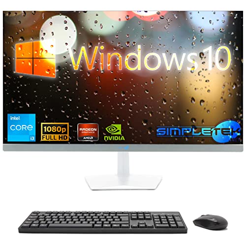 SIMPLETEK - All-in-One PC 24" Core i3 10 Gen Dedizierte Grafikkarte GT710 2GB | Windows 10 | 16GB RAM SSD 480GB | Perfekt für Arbeit, Unterhaltung, Gaming