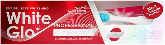 White Glo Extra Strength Whitening Toothpaste Professional Choice (100ml) - Pack of 6