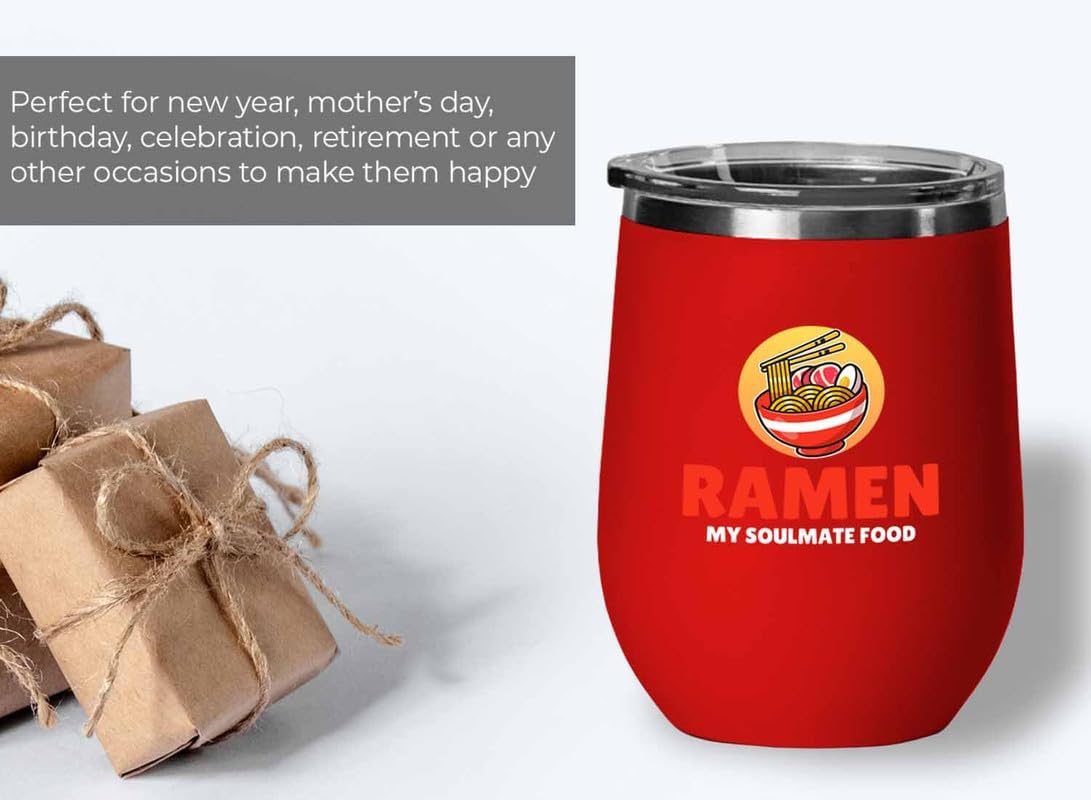 Ramen Lover Red Edition Wine Tumbler 12oz - my soulmate food - Food Lovers chicken pumpkin vegan pantry spicy noodles image 5