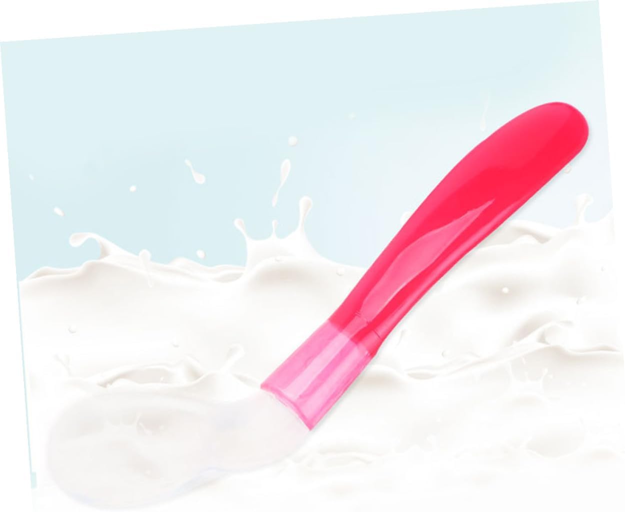 2 Pcs Spoons Soft Silicone Safe Tableware Bending Head Design for Starting Solids Includes Red and Yellow Spoon