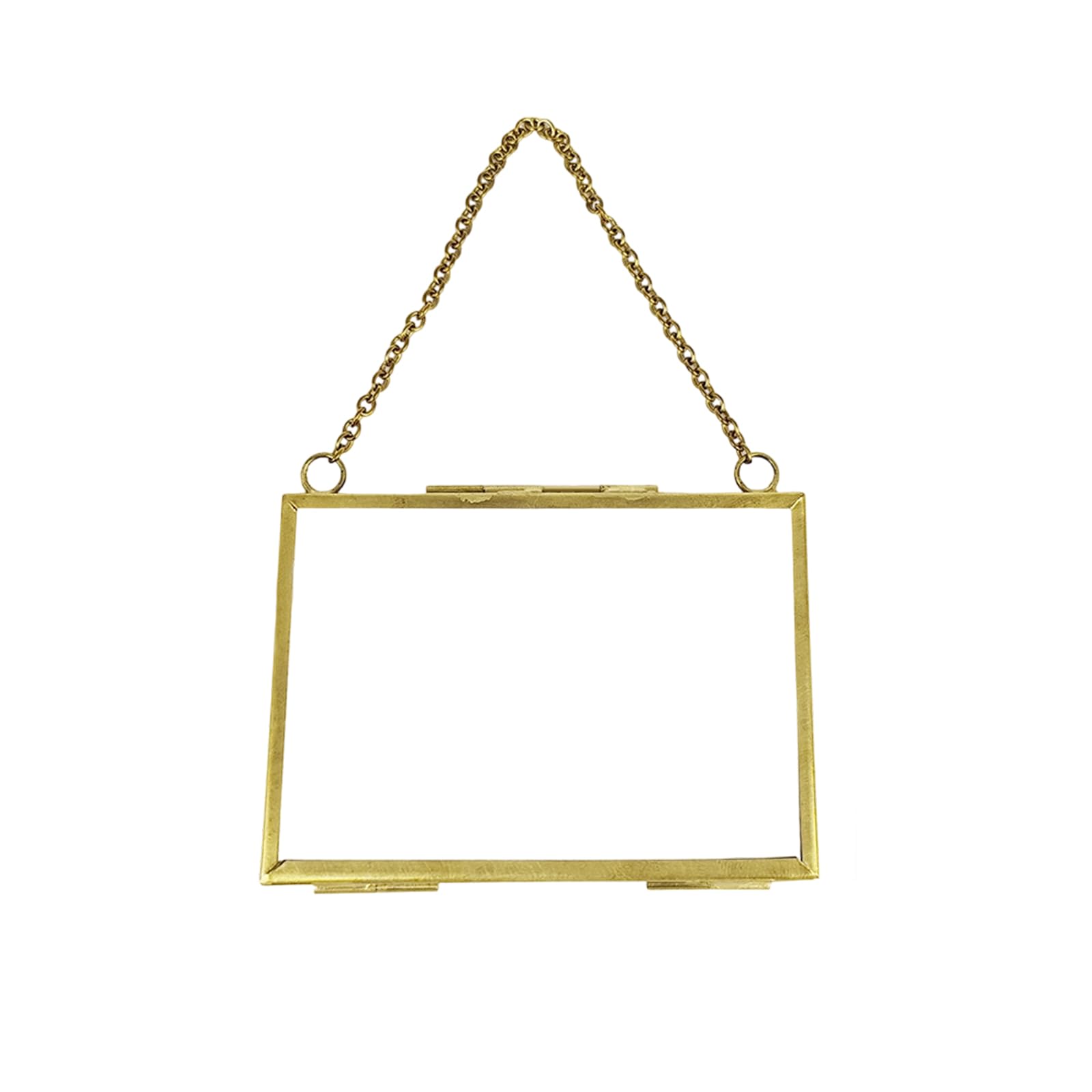 Tizuqe Glass Pressed Flower Frame Tabletop Hanging with Metal Chain for Gallery Artwork Glass Pressed Flower Frames Wall Hanging Photo Frame