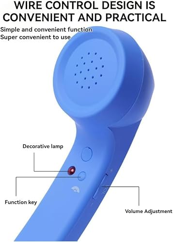 Miniatura 4 de Auricular retro para teléfono, receptor de teléfono celular de mano con micrófono y altavoz, sin demora, receptor de mango fijo estilo teléfono