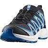 Salomon Unisex niños XA PRO V8 J Negro/Blanco/Azul Francés, Zapatos de Senderismo Versátiles para Mayor Comodidad, Zapatillas para Correr y Aventuras al Aire Libre, 35 EU