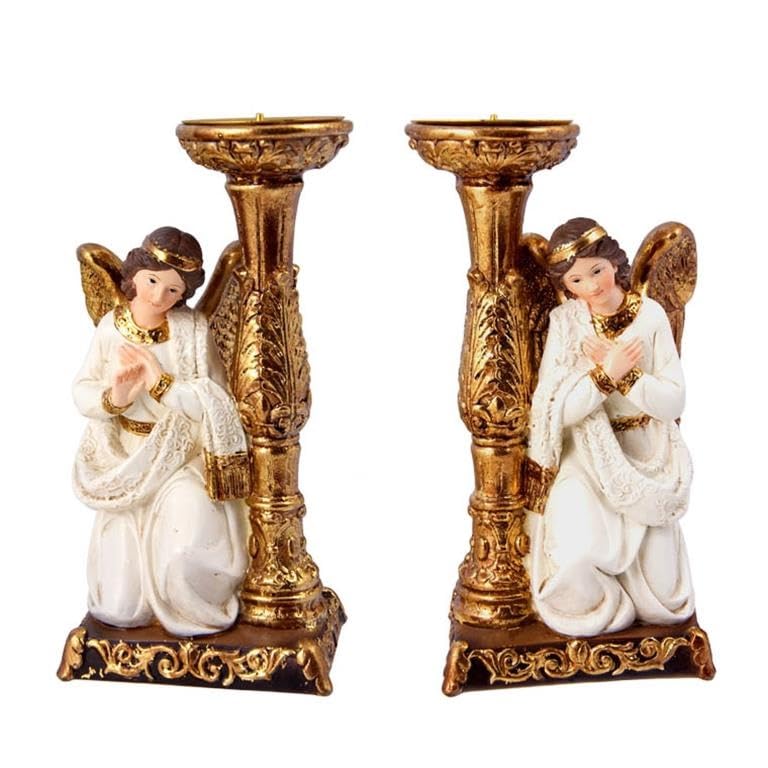 Lot de 2 bougeoirs Anges DRW idée cadeau pour pendaison de crémaillère