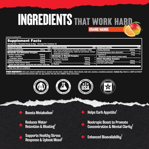 Animal Cuts Thermogenic Fat Burner Powder - Weight Loss for Women and Men for Metabolism, Energy, Focus, and Nootropic Brain Support with Ketones Appetite Suppressant - Orange Mango Flavor - Image 5