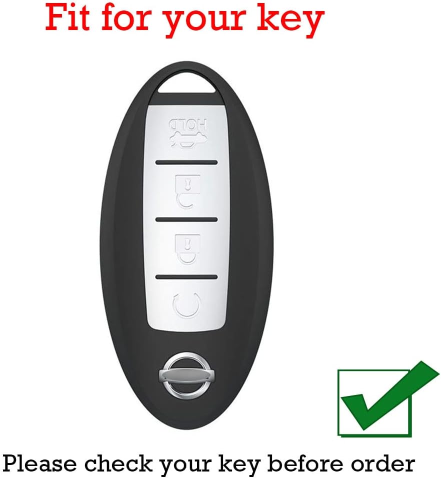 KUNIO Car Key Fob Cover Fit for Nissan Altima Pathfinder Juke Infiniti Key Protective Cover Keychain Leather Metal Key Holder