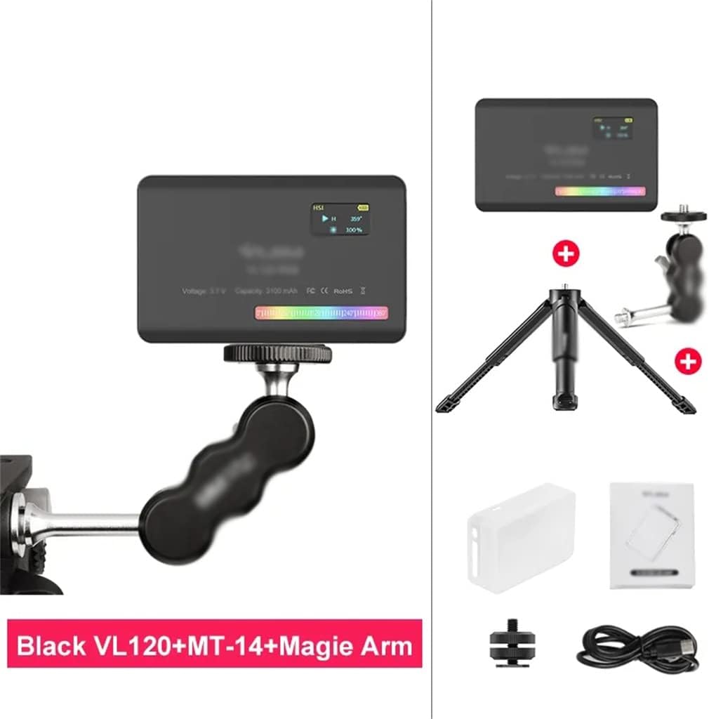 RGB Video Light with Screen Diffuser mini Camera Monitor RGB Smartphone Selfie Light(D)