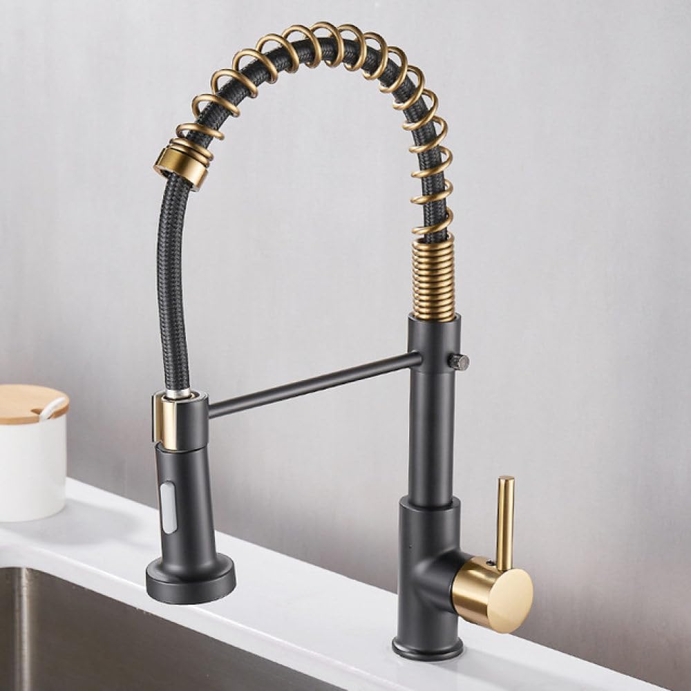 MXXQRHF Removable Kitchen Faucet Gourmet Kitchen Removable for Kitchen Sink Mixer Tap for Sink Black Luxury,Kitchen Faucet 5,China