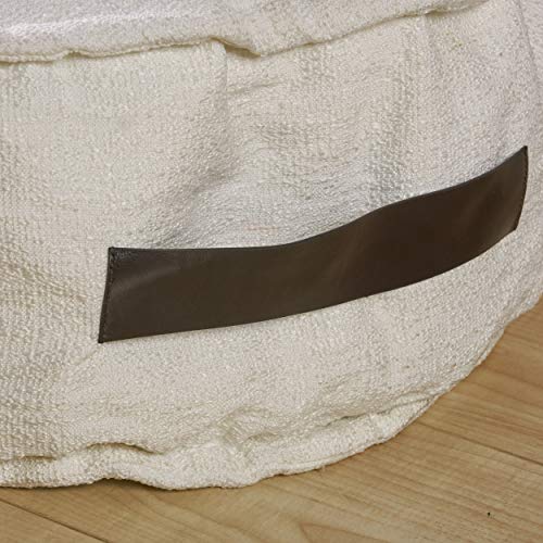 Christopher Knight Home Bolsa de feijão redonda de tecido branco Alice