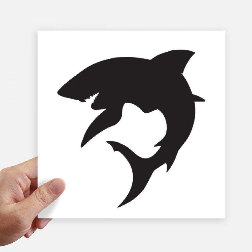 Sticker poisson ocean shark 20 cm autocollant multicolore silhouette bleu rigide