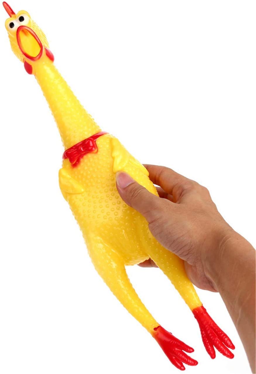 Juguete de Perro Interactivo - Gallina para Puppy. Juego para Perrito De Goma. Es Un Pollo. Accesorios para Perros. Kong para Cachorros. Juego para Mascota. Tiene Pito de Sonido Chillando