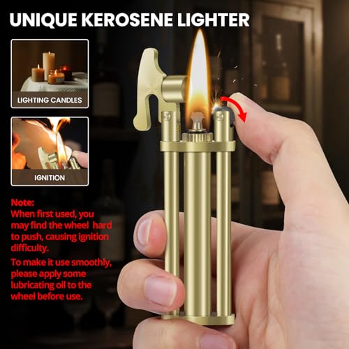 Encendedor slim vintage rellenable de keroseno miniatura 4