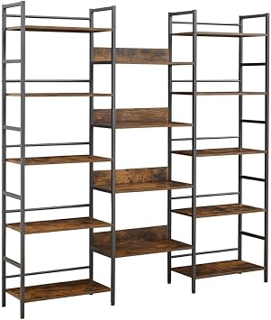 5 Tier Bookshelf Bookcases for Book Display Modern Minimalist Storage Display Shelf for Bedroom Living Room Home Office Rusty Brown