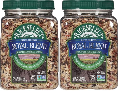 RiceSelect Royal Blend, Texmati White, Brown, Wild, and Red Rice, 21 Ounce (Pack of 2)