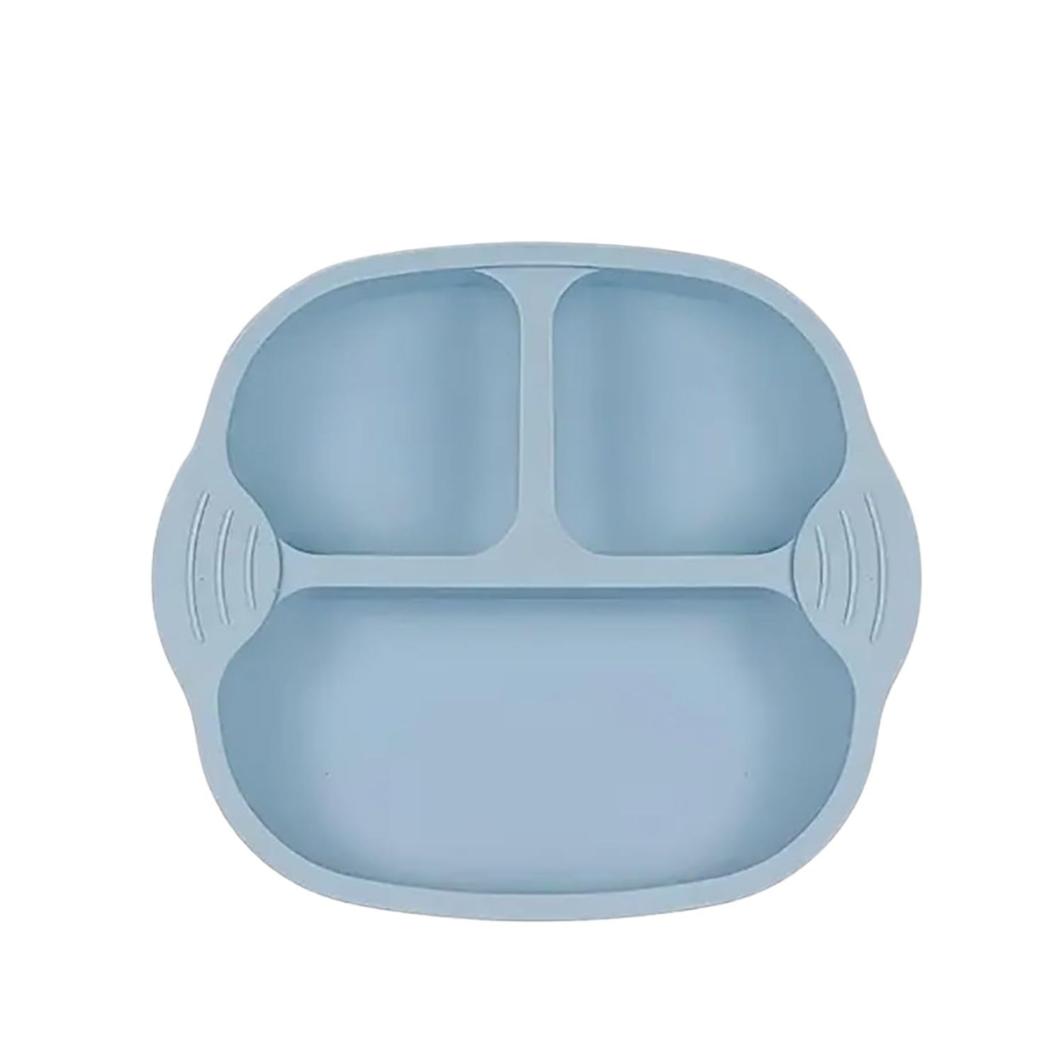 Toddler Plates Divided Suction Plates for Baby | BPA Free, Food Grade Silicone Kids Plate, Non-Slip, Baby Led Weaning Supplies, Microwave and Dishwasher Safe (Set of 1, Blue)-image-25